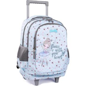 seastig Rolling Backpack for Kids Wheeled Backpack 18in Double Handle Backpack with Wheels