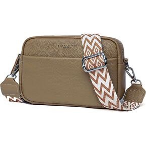 حقائب كروس صغيرة للنساء من أبومي، حقيبة كتف عصرية مصنوعة من الجلد الطبيعي مع حزام عريض قابل للتعديل in Kuwait