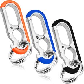 CANIPHA 3PCS Men’s Car Keychains, Heavy Duty Keychain with Double Keyrings, Metal Car Key Fob Keychain Rings, Carabiner Key chains Car for Men/Women,Llaveros de Hombre para carros in Saudi Arabia