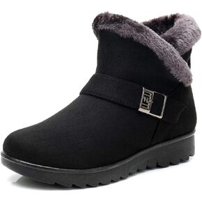 DADAWEN Women's Winter Warm Side Zipper Snow Boots