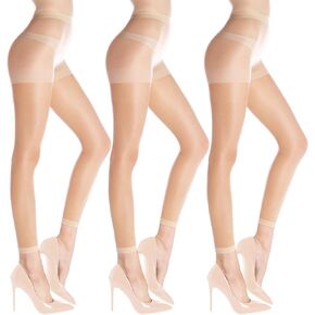 WAJIAFAR 3 Pairs Women's Sheer Footless Tights, Cntrol Top Compression Pantyhose
