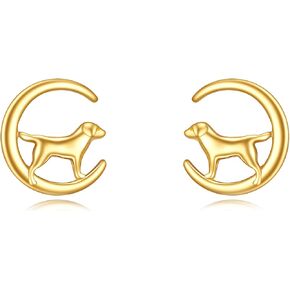 KECHO 14k Gold Animal Earrings Solid Gold Moon Stud Earrings for Women Girls 14K Real Gold Jewelry Gifts for Her in Kuwait