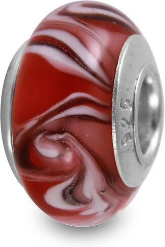 Galaxy Gold GG Genuine Murano Glass Charm Fit Pandora Charm Bracelets,925 Sterling Silver Colored Swirl Rainbow Red Mars Charm Original Glass Bead for Bracelet and Necklace in Saudi Arabia