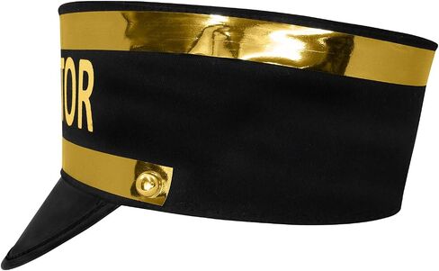 Nicky Bigs Novelties Adult Deluxe Train Conductor Hat - Railroad Engineer Hats - Halloween Costume Accessory, Black Gold, One Size in Saudi Arabia