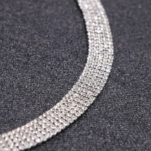 جوكتوب حزام مزين بحجر الراين مقاس 44 انش، حزام مزين بسلسلة كريستال للزفاف، حزام خصر انيق للنساء للفساتين in Kuwait