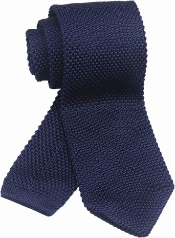 Elfeves Men's Skinny Knit Tie Vintage Smart Patterned Solid Color Casual Necktie in Kuwait