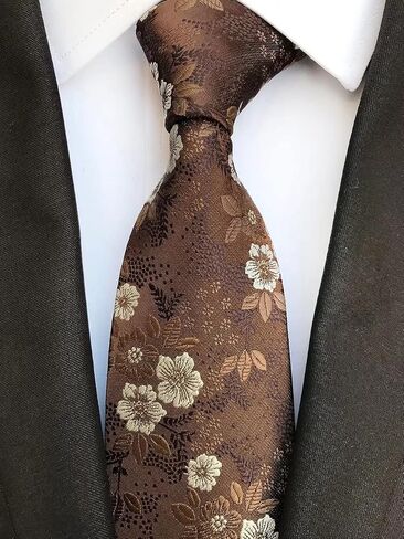 Mens Novelty Floral Wedding Tie Jacquard Woven Luxury Pattern Slim Necktie 3.15" in Kuwait