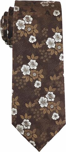 Mens Novelty Floral Wedding Tie Jacquard Woven Luxury Pattern Slim Necktie 3.15" in Kuwait