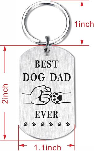 Laluminter Best Dog Dad Ever Keychain, Dog Dad Gifts for Men, Fathers Day Christmas Key Chain Ornaments for Dog Lovers in Saudi Arabia