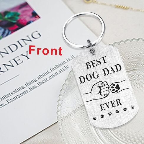 Laluminter Best Dog Dad Ever Keychain, Dog Dad Gifts for Men, Fathers Day Christmas Key Chain Ornaments for Dog Lovers in Saudi Arabia