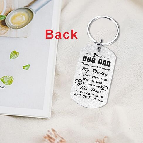 Laluminter Best Dog Dad Ever Keychain, Dog Dad Gifts for Men, Fathers Day Christmas Key Chain Ornaments for Dog Lovers in Saudi Arabia