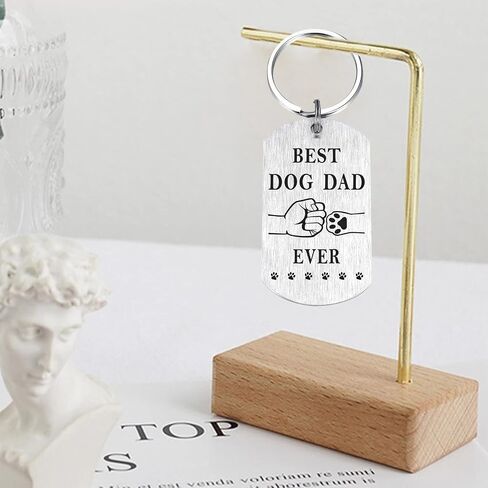Laluminter Best Dog Dad Ever Keychain, Dog Dad Gifts for Men, Fathers Day Christmas Key Chain Ornaments for Dog Lovers in Saudi Arabia