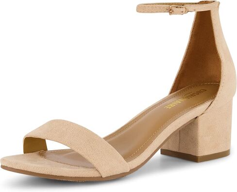 CUSHIONAIRE Alba Mid Block Heel Dress Shoes for Women – Open Toe Ankle Strap Heeled Women's Sandals with Memory Foam Comfort in Saudi Arabia