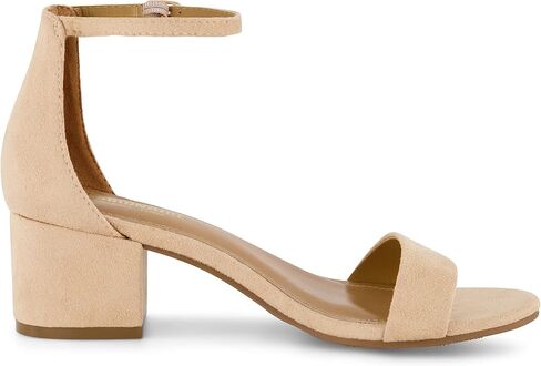 CUSHIONAIRE Alba Mid Block Heel Dress Shoes for Women – Open Toe Ankle Strap Heeled Women's Sandals with Memory Foam Comfort in Saudi Arabia