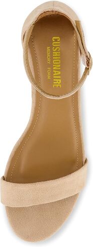 CUSHIONAIRE Alba Mid Block Heel Dress Shoes for Women – Open Toe Ankle Strap Heeled Women's Sandals with Memory Foam Comfort in Saudi Arabia