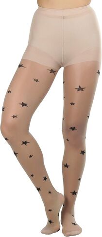 ToBeInStyle Women's Mystical Celestial Fishnet Tights in Saudi Arabia