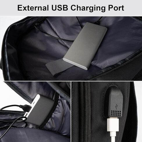 Modoker 18.9 Inch Travel Backpack for Men Computer Backpack with USB Charging Port Laptop Backpacks for Traveling on Airline Carry on Work Backpack Heavy Duty Backpack,Black in Kuwait