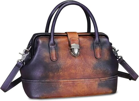 حقيبة يد من الجلد الطبيعي للنساء محفظة بمقبض علوي حقائب يدوية عتيقة حقيبة كروسبودي in Kuwait