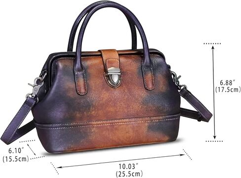 حقيبة يد من الجلد الطبيعي للنساء محفظة بمقبض علوي حقائب يدوية عتيقة حقيبة كروسبودي in Kuwait