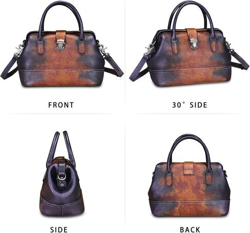 حقيبة يد من الجلد الطبيعي للنساء محفظة بمقبض علوي حقائب يدوية عتيقة حقيبة كروسبودي in Kuwait