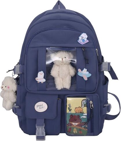 Freie Liebe Kawaii School Backpack for Girls Cute Aesthetic Backpack School Bookbag with Pin and Accessories in Kuwait