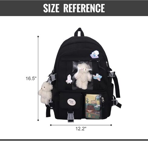 Freie Liebe Kawaii School Backpack for Girls Cute Aesthetic Backpack School Bookbag with Pin and Accessories in Kuwait