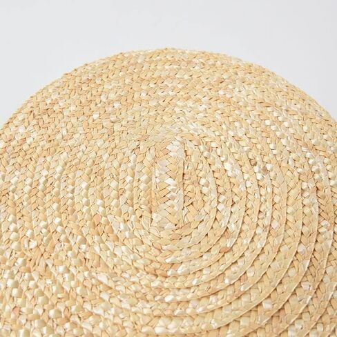 Fashion Straw Bucket Hat Women UV Sun Hats Vacation Beach Hat Flat Summer Sun hat (B) in Saudi Arabia