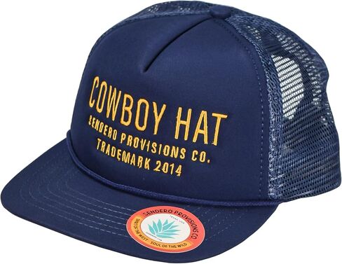 Sendero Provisions Co. Cowboy Hat Embroidered Logo Snapback Trucker Cap Navy, One Size in Kuwait