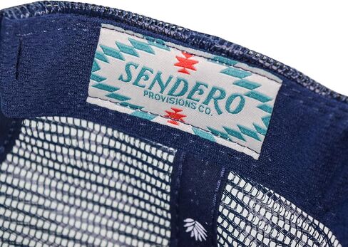 Sendero Provisions Co. Cowboy Hat Embroidered Logo Snapback Trucker Cap Navy, One Size in Kuwait