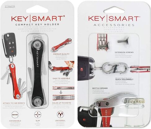 KeySmart - حامل مفاتيح صغير الحجم ومنظم سلسلة مفاتيح (مع حزمة توسيع - 14 مفتاحًا، قطع اتصال سريع وفتاحة زجاجات) in Kuwait