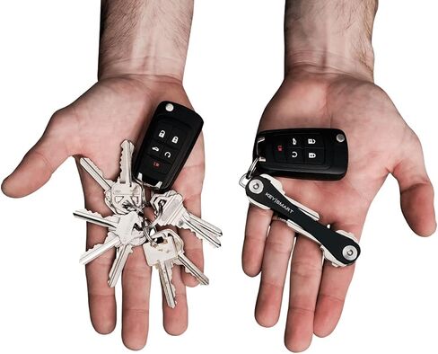 KeySmart - حامل مفاتيح صغير الحجم ومنظم سلسلة مفاتيح (مع حزمة توسيع - 14 مفتاحًا، قطع اتصال سريع وفتاحة زجاجات) in Kuwait
