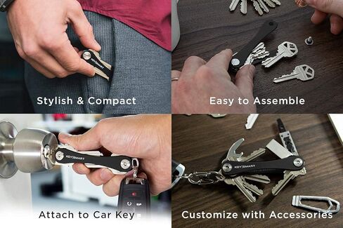 KeySmart - حامل مفاتيح صغير الحجم ومنظم سلسلة مفاتيح (مع حزمة توسيع - 14 مفتاحًا، قطع اتصال سريع وفتاحة زجاجات) in Kuwait