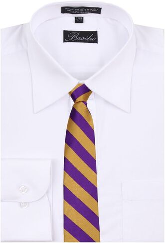 BUYYOURTIES Men's College Repp Stripe Print Striped Necktie Ties Many Colors in Kuwait