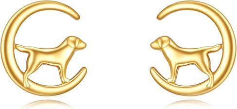 KECHO 14k Gold Animal Earrings Solid Gold Moon Stud Earrings for Women Girls 14K Real Gold Jewelry Gifts for Her in Kuwait