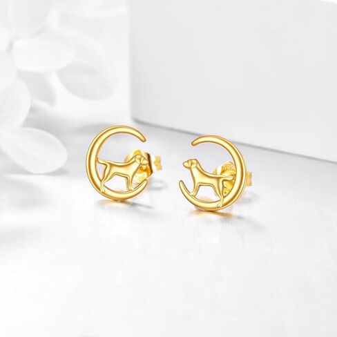 KECHO 14k Gold Animal Earrings Solid Gold Moon Stud Earrings for Women Girls 14K Real Gold Jewelry Gifts for Her in Kuwait