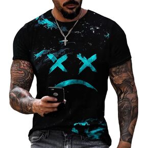 تي شيرت علوي برسومات جرافيكية متباينة للرجال من Grimace Novelty in Kuwait