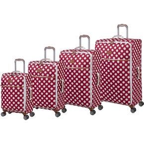 it luggage Summer Spots 4 piece Softside 8 Wheel Lightweight Set, Harbour Blue, 4 Pc