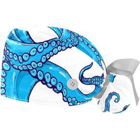 قبعات منتفخة قابلة للتعديل من قطعتين قبعة بيسبول رياضية للعمل مع حقيبة ذيل الحصان قبعة ممرضة جراحية ناعمة in Kuwait