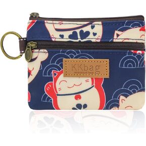 Coin Bag, Waterproof Coin Wallet Small Coin Purse with Zipper and Keyring, Cute Coin Pouch for Women and Girls, Change Purse Mini Storage Bag for Coin, Cards, Keys, Lipsticks (sky blue)