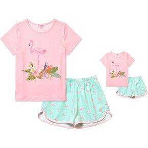 QPANCY Matching Girls & Dolls Pajamas Unicorn Pj Sets Summer Cotton Sleepwear in Kuwait