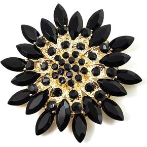 Rhinestone Sunflower Brooch Pin Red Pink Flower Brooch Stylish Crystal Brooch Elegant Clothing Hat Bag Accessories Jewerly for Women Teen Girls in Kuwait