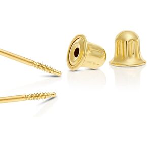 زوج من الأقراط البديلة المصنوعة من الذهب عيار 14 قيراط من TILO JEWELRY (ذهبي أبيض)