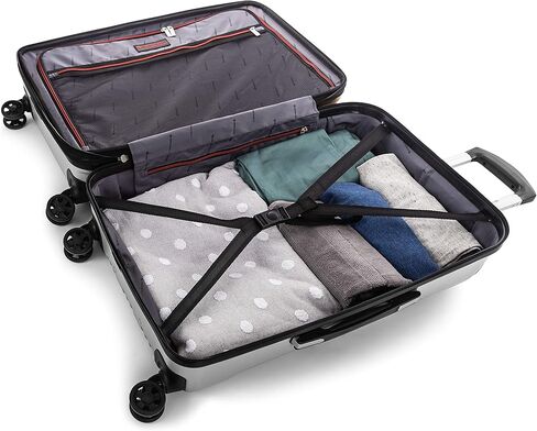 سويس موبيليتي مجموعة حقائب سفر بهيكل صلب من بي في جي كوليكشن مكونة من 3 قطع، حقائب قابلة للتوسيع بعجلات دوارة 360 درجة، مقبض قابل للسحب، 20 انش للحمل، مقاس متوسط 24 انش، حقائب كبيرة 28 انش، فضي, فضي in Kuwait