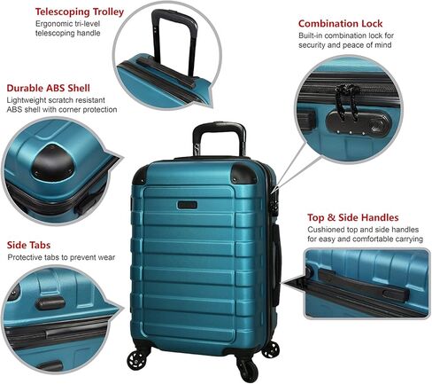Hipack Hardside 3-Piece Spinner Luggage Set, Black, One_Size in Saudi Arabia