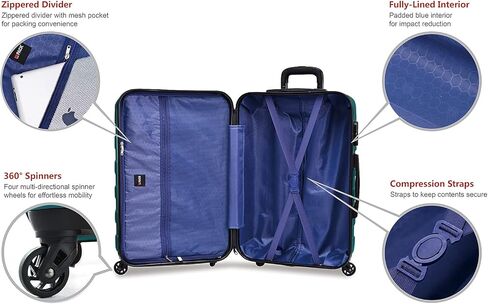 Hipack Hardside 3-Piece Spinner Luggage Set, Black, One_Size in Saudi Arabia