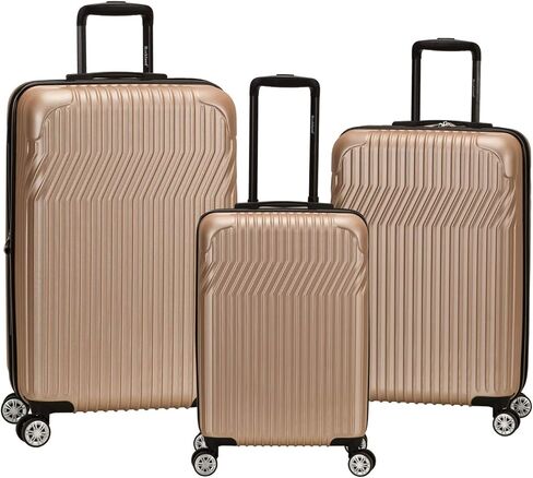 Rockland Pista Hardside Spinner Wheel Luggage Set, Champagne, 3-Piece (20/24/28) in Saudi Arabia
