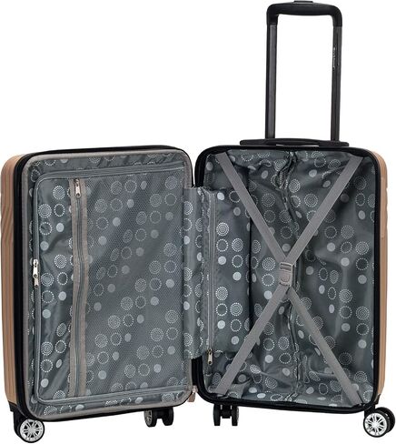 Rockland Pista Hardside Spinner Wheel Luggage Set, Champagne, 3-Piece (20/24/28) in Saudi Arabia