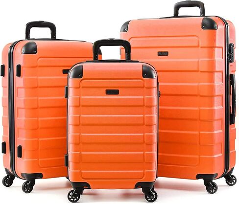 Hipack Hardside 3-Piece Spinner Luggage Set, Black, One_Size in Saudi Arabia