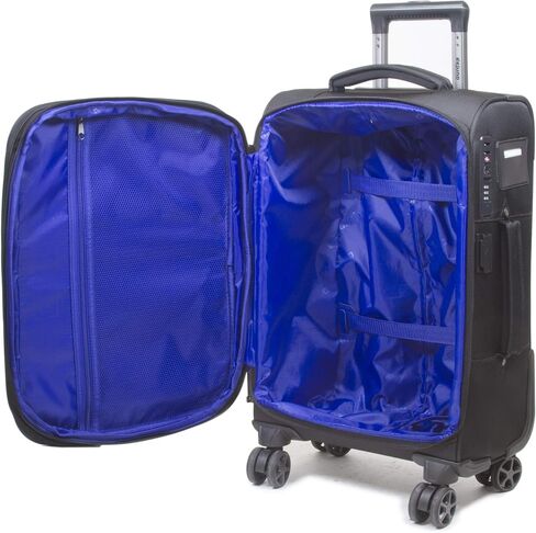 Dejuno Executive 3-Piece Spinner Luggage Set with USB Port, Black in Saudi Arabia