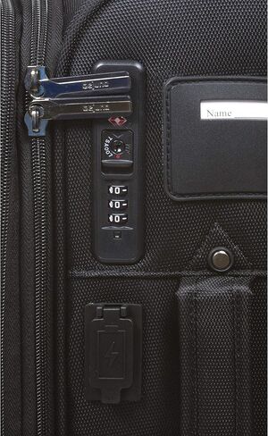 Dejuno Executive 3-Piece Spinner Luggage Set with USB Port, Black in Saudi Arabia